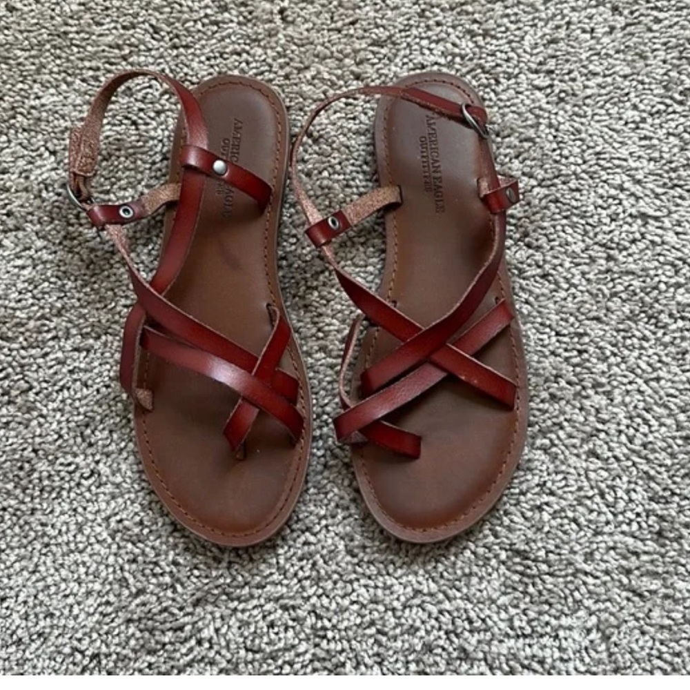 American Eagle Outfitters strappy brown sandals